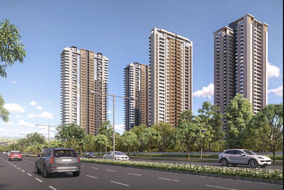 The Legacy towers along the 60-metre wide road, Sector 63A Gurugram